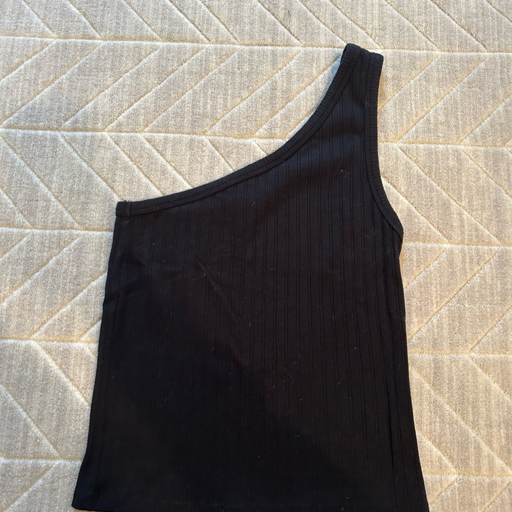 American eagle black one shoulder top